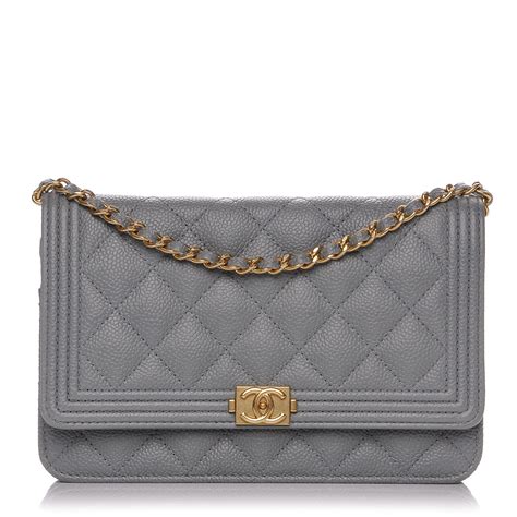 chanel boy woc grey|chanel quilted wallet on chain.